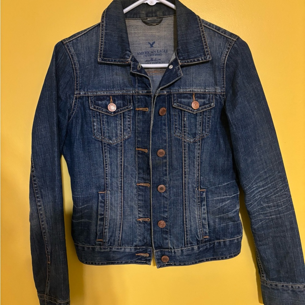 American Eagle Outfitters Blue Denim Trucker Jacket